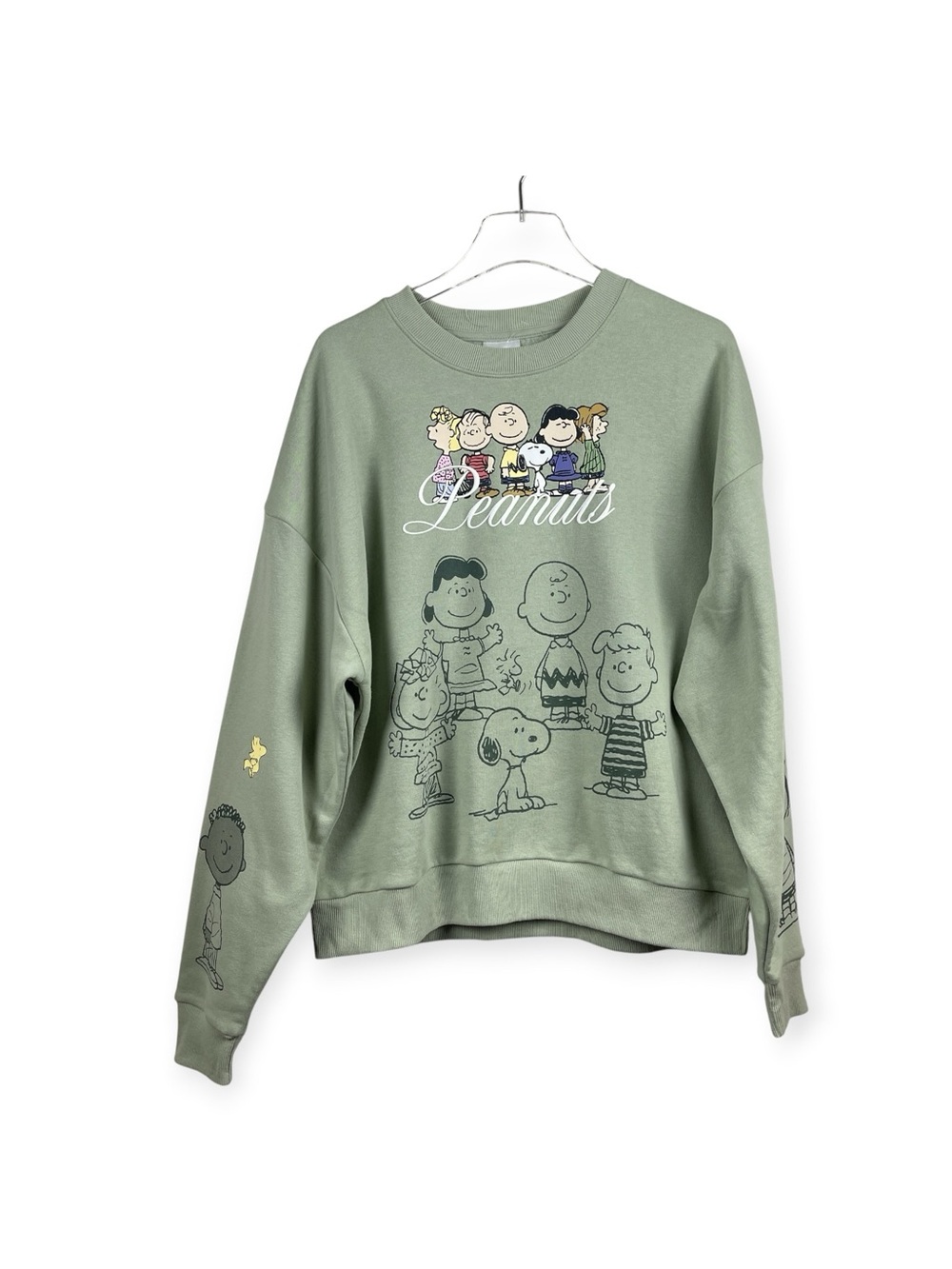 Peanuts Characters Green Sweatshirt Women’s Size M NWT